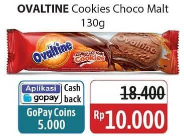Promo Harga Ovaltine Chocolate Malt Cookies 130 gr - Alfamidi
