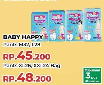 Promo Harga Baby Happy Body Fit Pants XL26, XXL24 24 pcs - Yogya