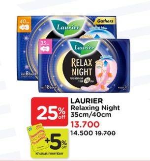 Promo Harga Laurier Relax Night Gathers 35cm 8 pcs - Watsons