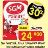 Promo Harga SGM Family Yummi Nutri Creamy Chocolate, Vanilla 330 gr - Superindo
