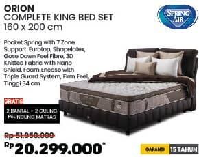 Promo Harga Spring Air Orion Complete King Bed Set  - COURTS