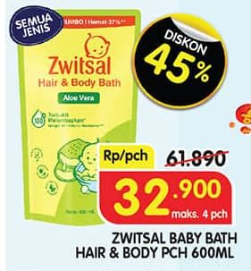 Promo Harga Zwitsal Natural Baby Bath 2 In 1 All Variants 600 ml - Superindo