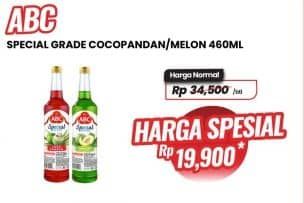 Promo Harga ABC Syrup Special Grade Melon, Coco Pandan 485 ml - Carrefour