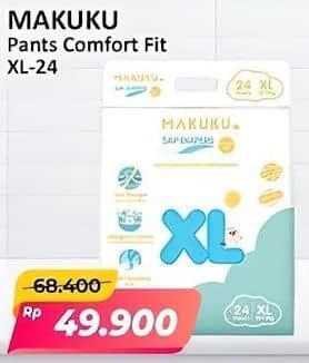 Promo Harga Makuku Comfort Fit Diapers Pants XL24 24 pcs - Alfamart