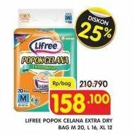 Promo Harga Lifree Popok Celana Ekstra Serap M20, L16, XL12  - Superindo