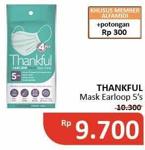 Promo Harga THANKFUL Earloop Daily Mask Adult 5 pcs - Alfamidi