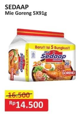 Promo Harga Sedaap Mie Goreng Original per 5 pcs 90 gr - Alfamart