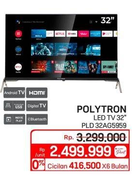 Promo Harga Polytron PLD 32AG5959 HD Android LED TV 32 Inch  - Lotte Grosir