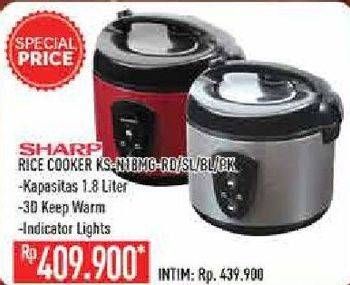 Promo Harga SHARP KS-N18MG | Rice Cooker 1.8ltr RD, SL, BL, PK  - Hypermart