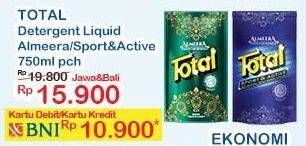Promo Harga TOTAL Detergent Liquid Almeera Green, Sport Active 750 ml - Indomaret