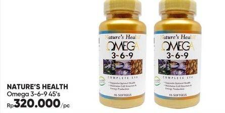 Promo Harga NATURES HEALTH Omega 3-6-9 45 pcs - Guardian