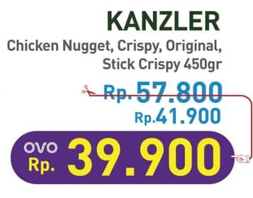Promo Harga Kanzler Chicken Nugget Crispy, Original, Stick Crispy 450 gr - Hypermart