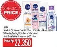 Promo Harga NIVEA Micellair Oil & Acne Care 125ml / White Facial Foam 100ml / Body Serum Cooling Hijab/Firming 180ml  - Hypermart