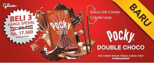 Promo Harga GLICO POCKY Stick Double Choco per 3 box - Lotte Grosir
