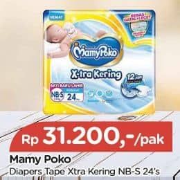 Promo Harga Mamy Poko Perekat Xtra Kering NB-S24 24 pcs - TIP TOP