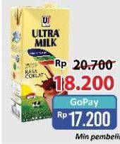 Promo Harga Ultra Milk Susu UHT Coklat, Full Cream 1000 ml - Alfamart