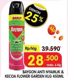 Promo Harga Baygon Insektisida Spray Flower Garden 450 ml - Superindo