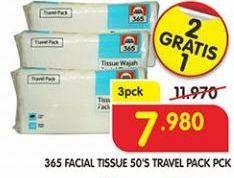 Promo Harga 365 Facial Tissue per 3 pouch 50 pcs - Superindo