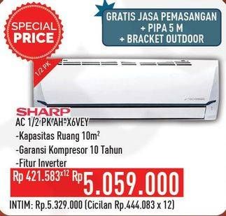 Promo Harga SHARP AH-X6VEY - AC 1/2PK  - Hypermart