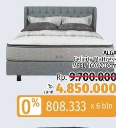 Promo Harga ALGA Felicity Bed Set 160x200cm  - LotteMart