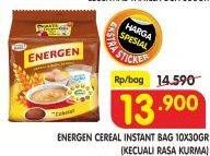 Promo Harga ENERGEN Cereal Instant Kecuali Kurma per 10 sachet 30 gr - Superindo
