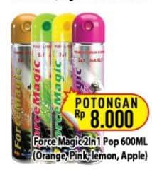 Promo Harga Force Magic Insektisida Spray Orange, Pop Pink Fresh, Lemon, Green Apple 600 ml - Hypermart