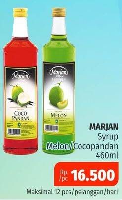 Promo Harga MARJAN Syrup Boudoin Melon, Cocopandan 460 ml - Lotte Grosir