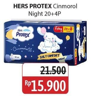 Promo Harga Hers Protex Comfort Night Wing 30cm 24 pcs - Alfamidi