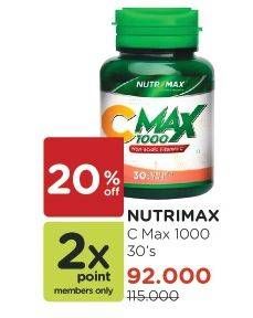 Promo Harga NUTRIMAX C Max 1000 30 pcs - Watsons