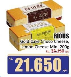 Promo Harga Rious Gold Cake Choco Cheese Mini, Lemon Cheese Mini 200 gr - Hari Hari