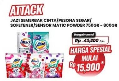 Promo Harga Attack Sensor Matic/Jaz1 Detergent  - Carrefour