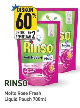 Promo Harga Rinso Liquid Detergent + Molto Pink Rose Fresh 750 ml - Hypermart