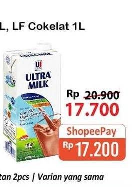 Promo Harga ULTRA MILK Susu UHT Low Fat Coklat 1000 ml - Alfamart