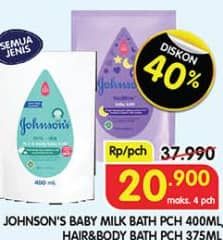 Promo Harga Johnsons Baby Milk Bath All Variants 400 ml - Superindo