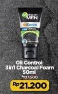 Promo Harga Garnier Men Turbo Light Oil Control Facial Foam 3in1 Charcoal 50 ml - Alfamart