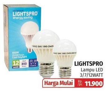 Promo Harga LIGHTSPRO Lampu LED Bulb 3W, 7W, 12 W 1 pcs - Lotte Grosir