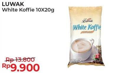 Promo Harga Luwak White Koffie per 10 sachet 20 gr - Alfamart