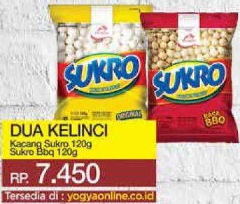 Promo Harga DUA KELINCI Kacang Sukro Original, BBQ 120 gr - Yogya