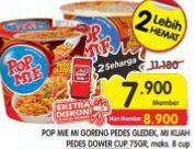 Promo Harga Indomie Pop Mie Instan Goreng Pedes Gledeek Ayam, Kuah Pedes Dower Ayam 75 gr - Superindo