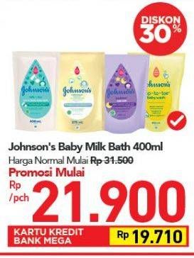 Promo Harga JOHNSONS Baby Milk Bath Milk + Rice 400 ml - Carrefour