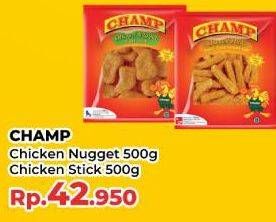 Promo Harga Champ Nugget Chicken Nugget, Chicken Stick 500 gr - Yogya