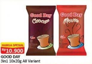 Promo Harga Good Day Instant Coffee 3 in 1 All Variants per 10 sachet 20 gr - Alfamart
