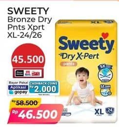 Promo Harga Sweety Bronze Pants Dry X-Pert XL24, XL26 24 pcs - Alfamart