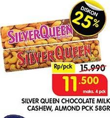 Promo Harga Silver Queen Chocolate Cashew, Almonds 62 gr - Superindo