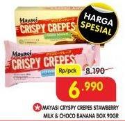 Promo Harga MAYASI Crispy Crepes Choco Banana, Strawberry Milk 100 gr - Superindo