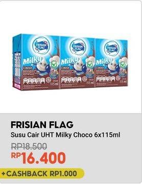 Promo Harga Frisian Flag Susu UHT Milky Zuzhu Zazha Chocolate per 6 tpk 115 ml - Indomaret