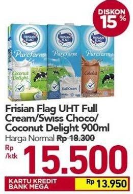 Promo Harga FRISIAN FLAG Susu UHT Purefarm Coconut Delight, Full Cream, Swiss Chocolate 900 ml - Carrefour