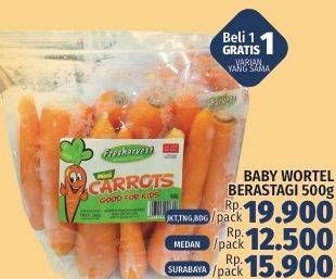 Promo Harga Wortel Baby Berastagi 500 gr - LotteMart