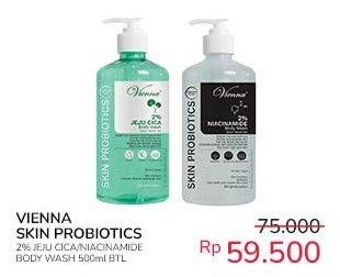 Promo Harga Vienna Skin Probiotics Body Wash 2% Jeju Cica, 2% Niacinamide 500 ml - Indomaret