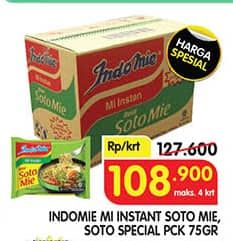 Promo Harga Indomie Mi Kuah Soto Mie, Soto Spesial per 40 pcs 70 gr - Superindo